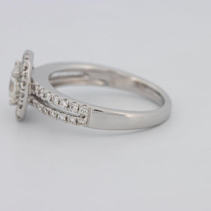 0.70 CT Square Radiant Halo Solitaire with Split Band - ZIZOV DIAMONDS