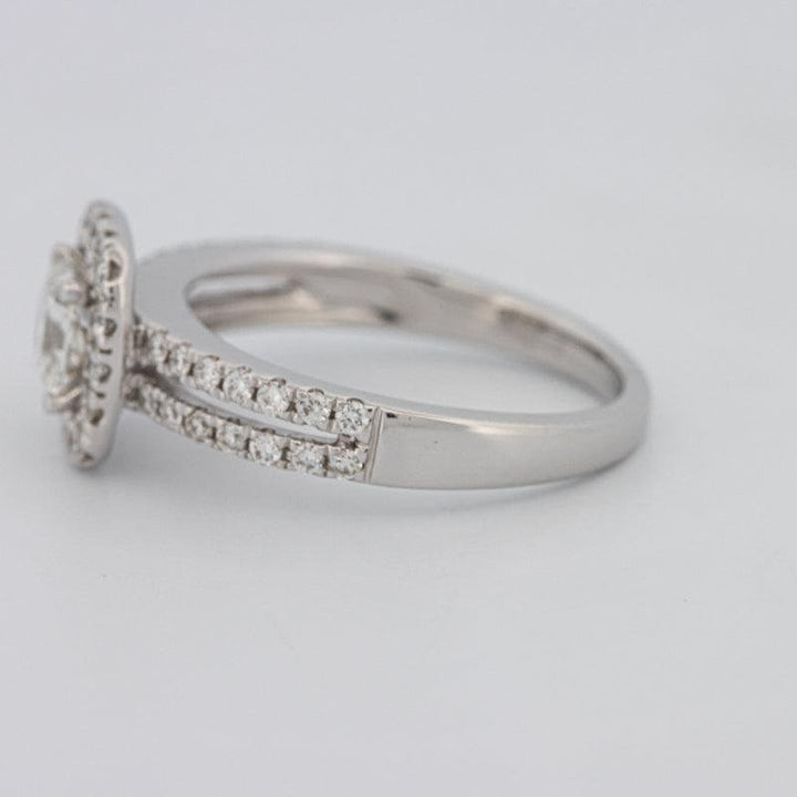 0.70 CT Square Radiant Halo Solitaire with Split Band - ZIZOV DIAMONDS
