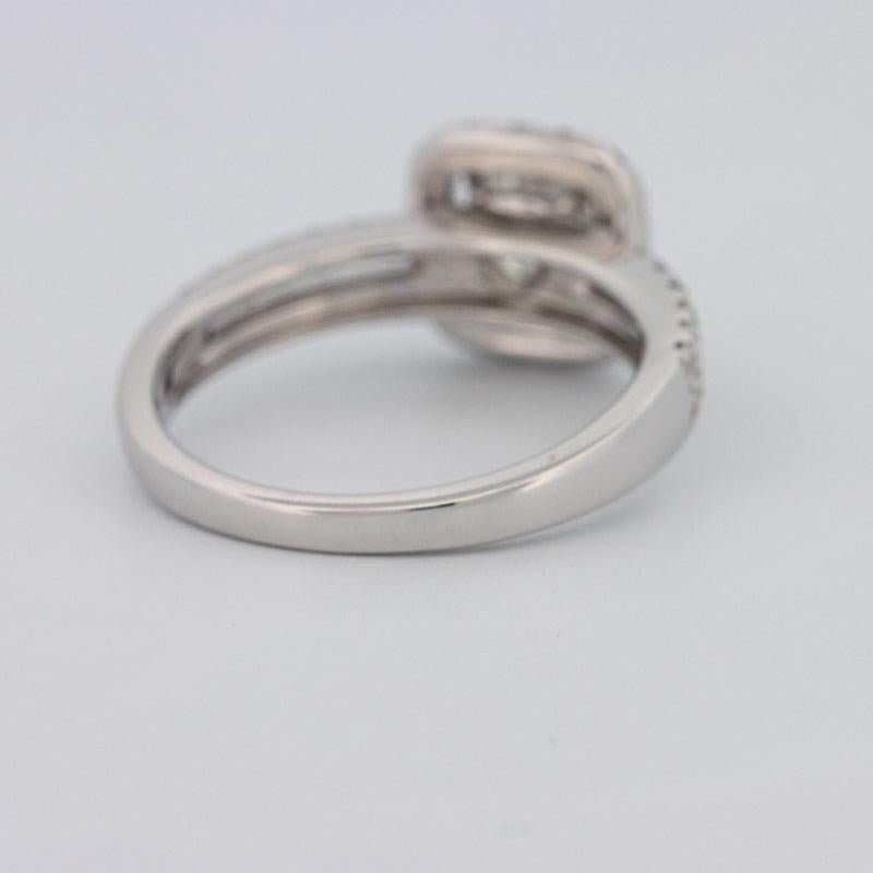 0.70 CT Square Radiant Halo Solitaire with Split Band - ZIZOV DIAMONDS