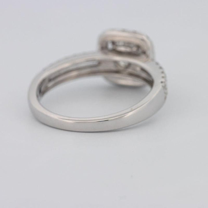 0.70 CT Square Radiant Halo Solitaire with Split Band - ZIZOV DIAMONDS