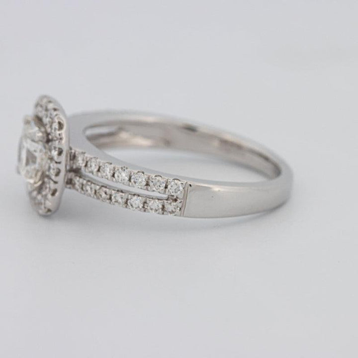 0.70 CT Square Radiant Halo Solitaire with Split Band - ZIZOV DIAMONDS