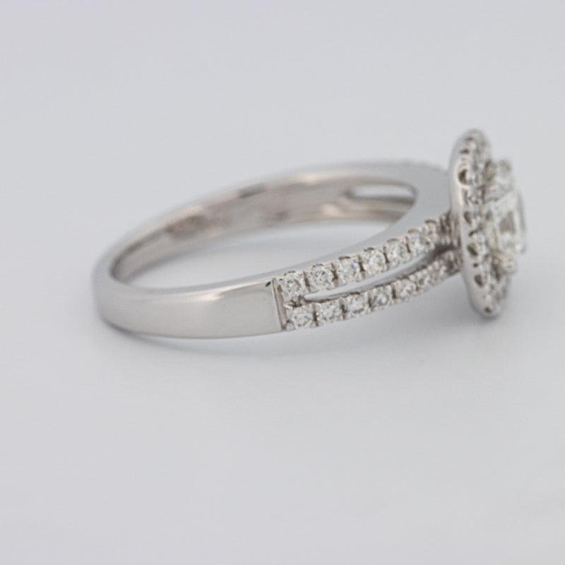 0.70 CT Square Radiant Halo Solitaire with Split Band - ZIZOV DIAMONDS