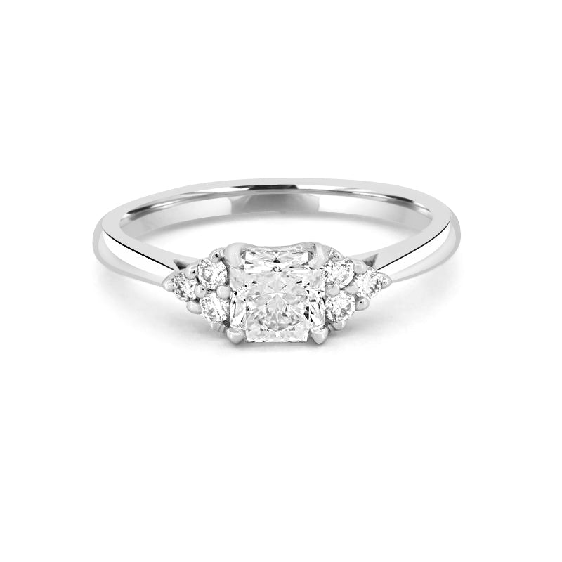 0.70 CT Square Radiant Trilogy Ring - ZIZOV DIAMONDS
