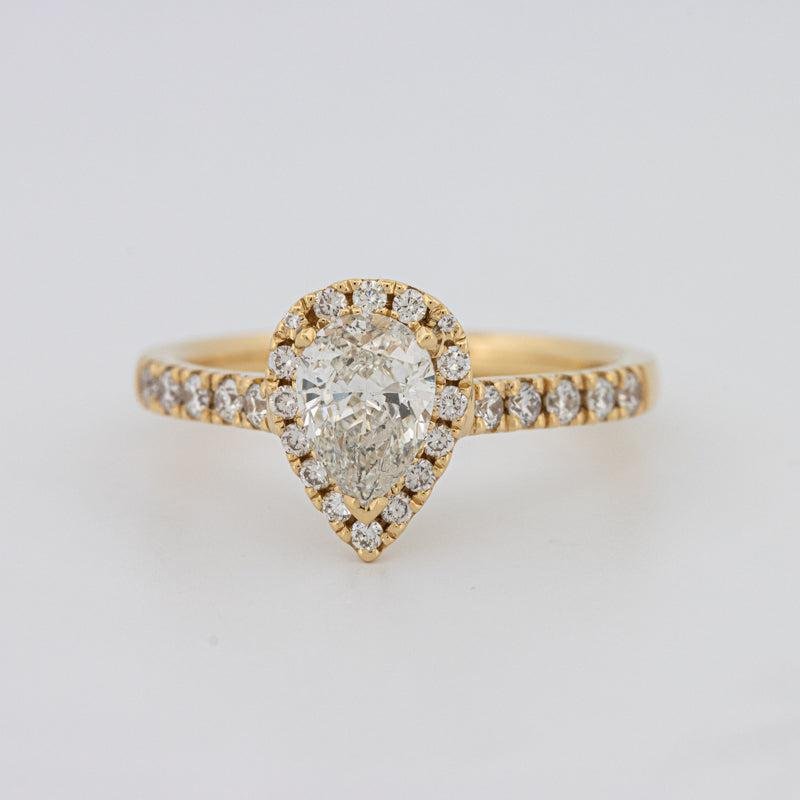 0.75 CT Pearshape Halo Solitaire - ZIZOV DIAMONDS