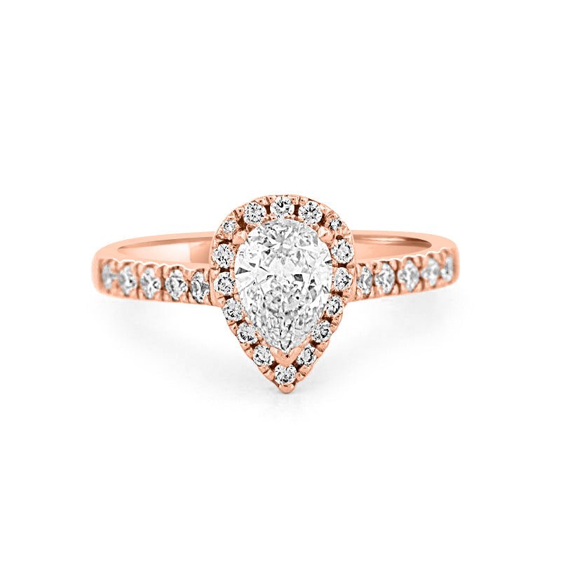 0.75 CT Pearshape Halo Solitaire - ZIZOV DIAMONDS