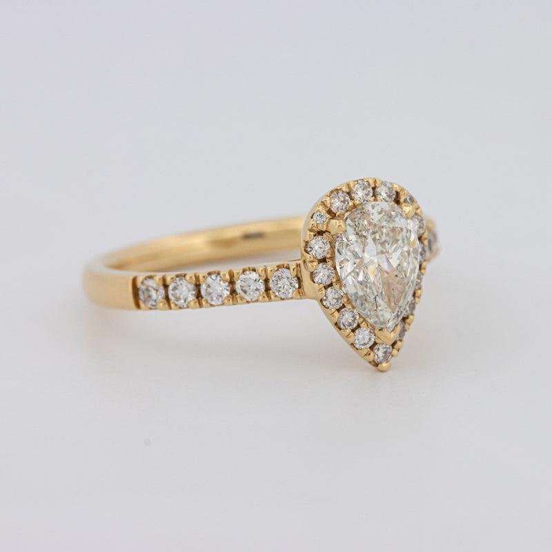 0.75 CT Pearshape Halo Solitaire - ZIZOV DIAMONDS