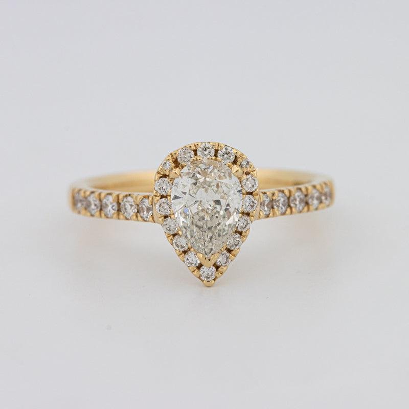 0.75 CT Pearshape Halo Solitaire - ZIZOV DIAMONDS