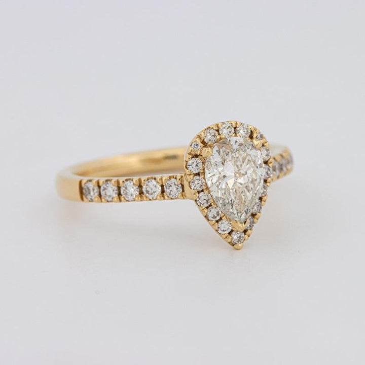 0.75 CT Pearshape Halo Solitaire - ZIZOV DIAMONDS