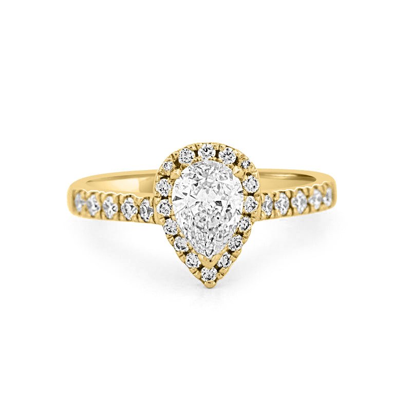 0.75 CT Pearshape Halo Solitaire - ZIZOV DIAMONDS