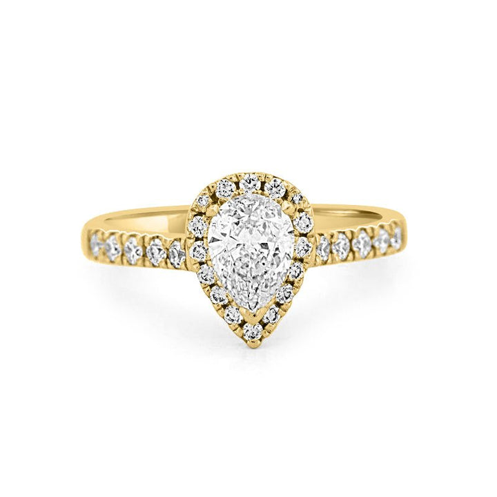 0.75 CT Pearshape Halo Solitaire - ZIZOV DIAMONDS