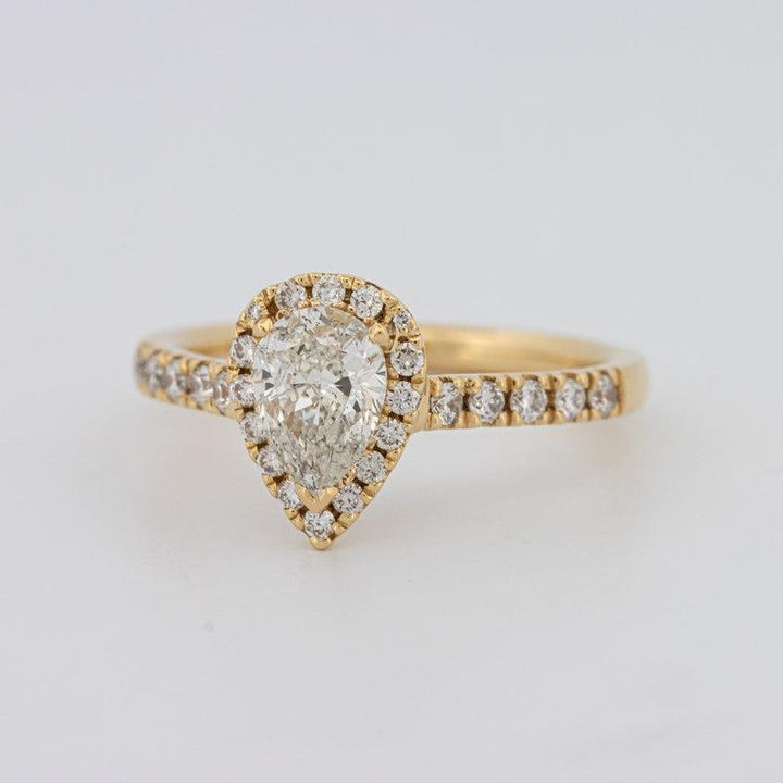 0.75 CT Pearshape Halo Solitaire - ZIZOV DIAMONDS