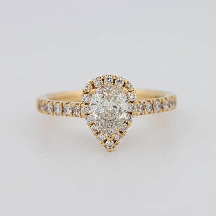 0.75 CT Pearshape Halo Solitaire - ZIZOV DIAMONDS
