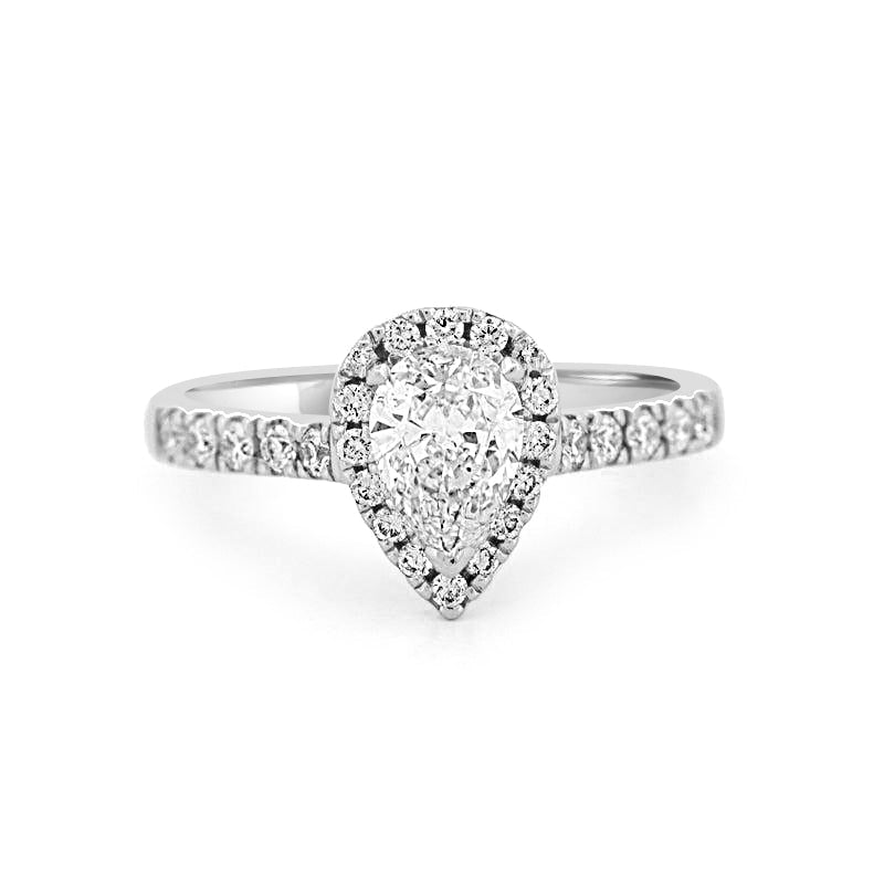 0.75 CT Pearshape Halo Solitaire - ZIZOV DIAMONDS