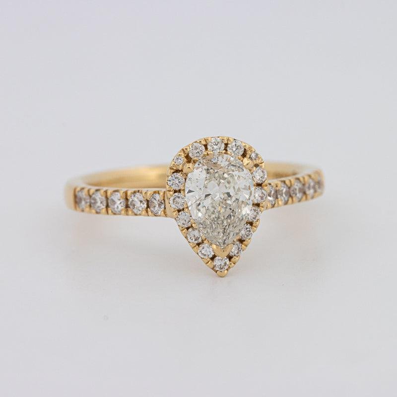 0.75 CT Pearshape Halo Solitaire - ZIZOV DIAMONDS