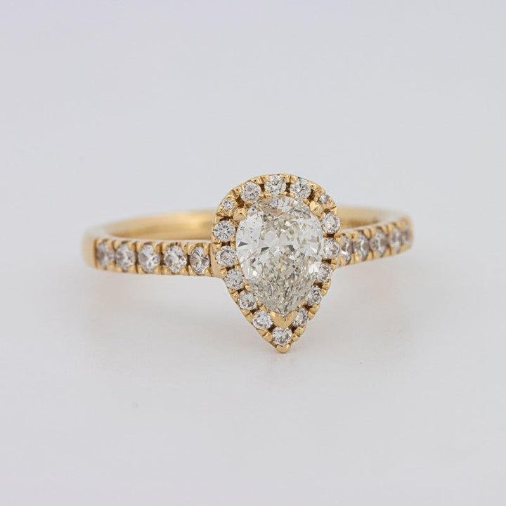 0.75 CT Pearshape Halo Solitaire - ZIZOV DIAMONDS