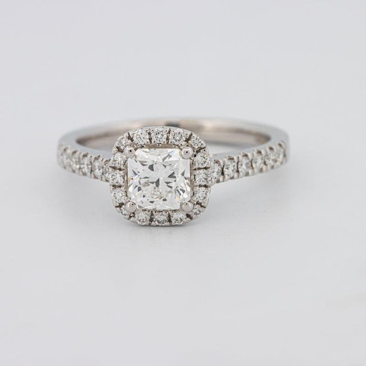 0.80 CT Square Radiant Halo Pavé Solitaire - ZIZOV DIAMONDS