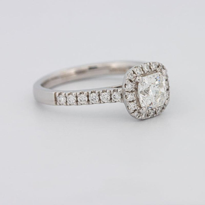 0.80 CT Square Radiant Halo Pavé Solitaire - ZIZOV DIAMONDS