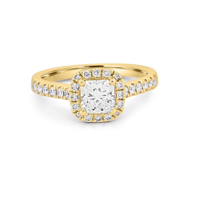 0.80 CT Square Radiant Halo Pavé Solitaire - ZIZOV DIAMONDS