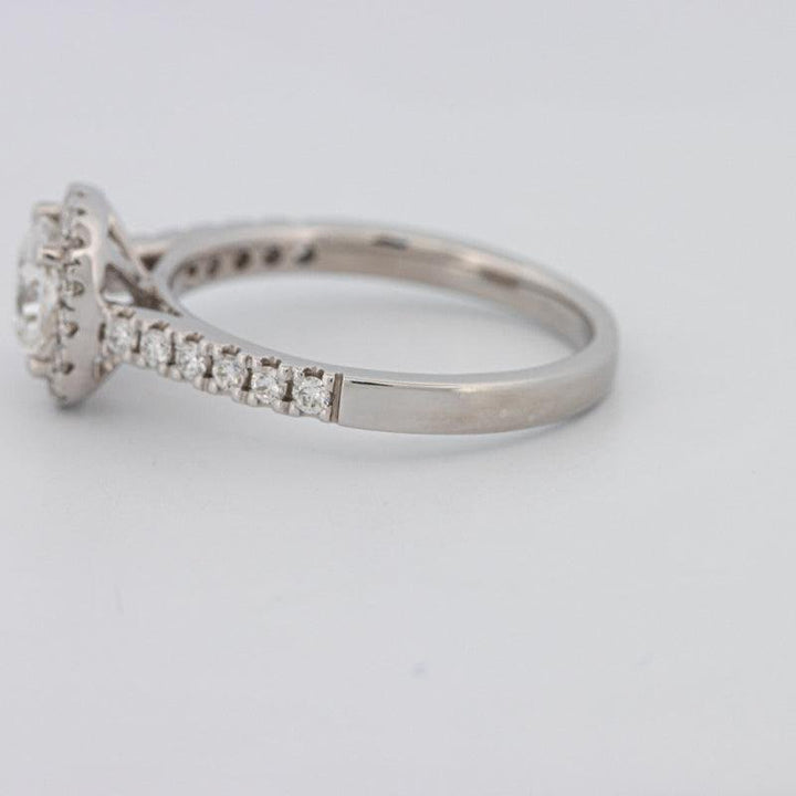 0.80 CT Square Radiant Halo Pavé Solitaire - ZIZOV DIAMONDS
