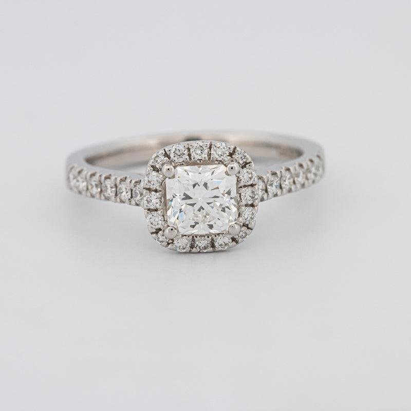 0.80 CT Square Radiant Halo Pavé Solitaire - ZIZOV DIAMONDS