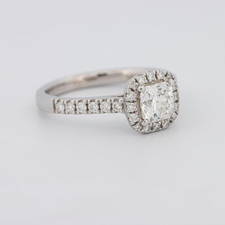 0.80 CT Square Radiant Halo Pavé Solitaire - ZIZOV DIAMONDS