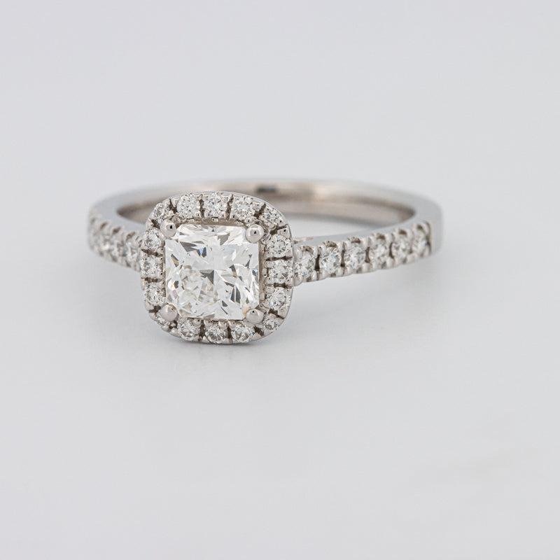 0.80 CT Square Radiant Halo Pavé Solitaire - ZIZOV DIAMONDS