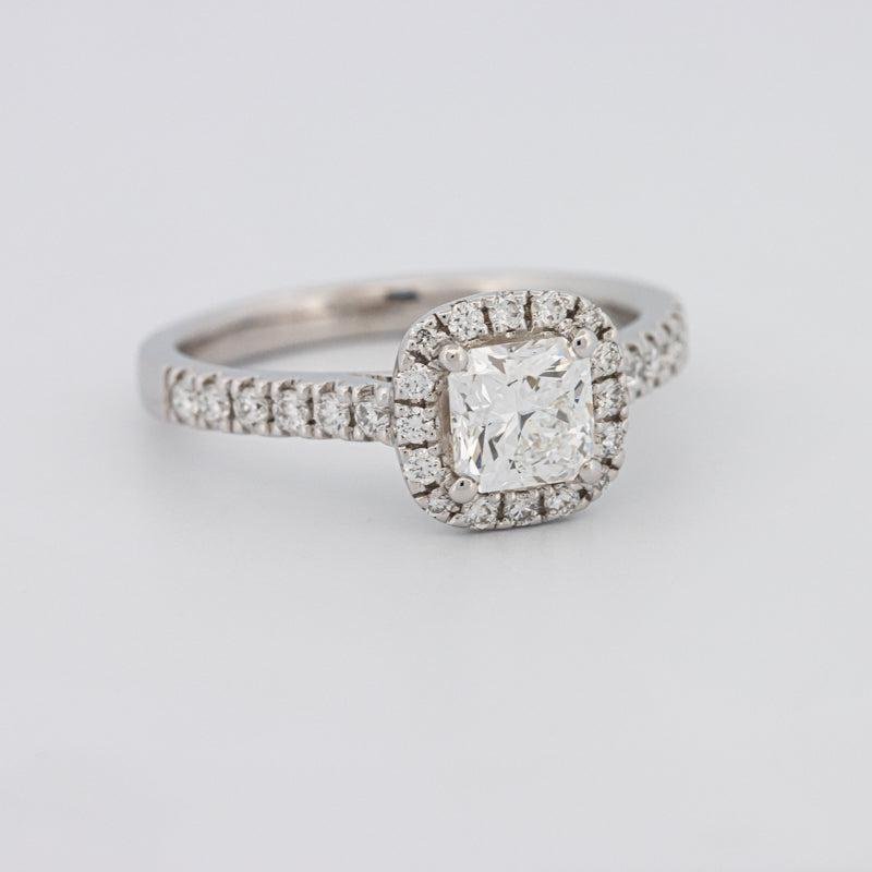 0.80 CT Square Radiant Halo Pavé Solitaire - ZIZOV DIAMONDS