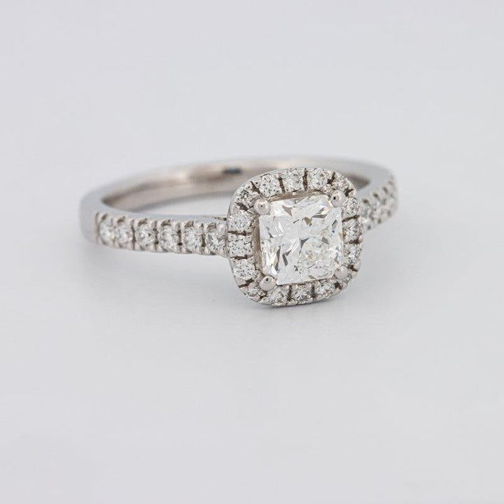 0.80 CT Square Radiant Halo Pavé Solitaire - ZIZOV DIAMONDS