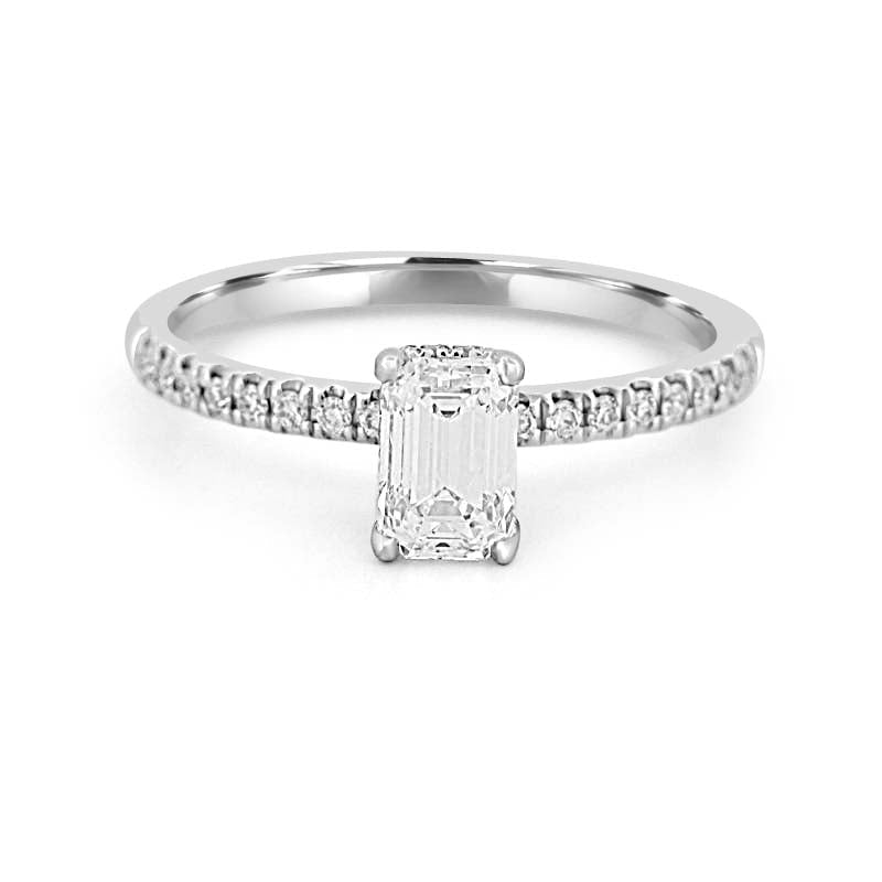 0.80 CT Under - Halo Emerald Cut Solitaire - ZIZOV DIAMONDS