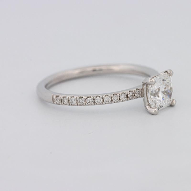 0.85 CT Square Radiant Solitaire Pavé Ring - ZIZOV DIAMONDS