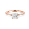 0.85 CT Square Radiant Solitaire Pavé Ring - ZIZOV DIAMONDS