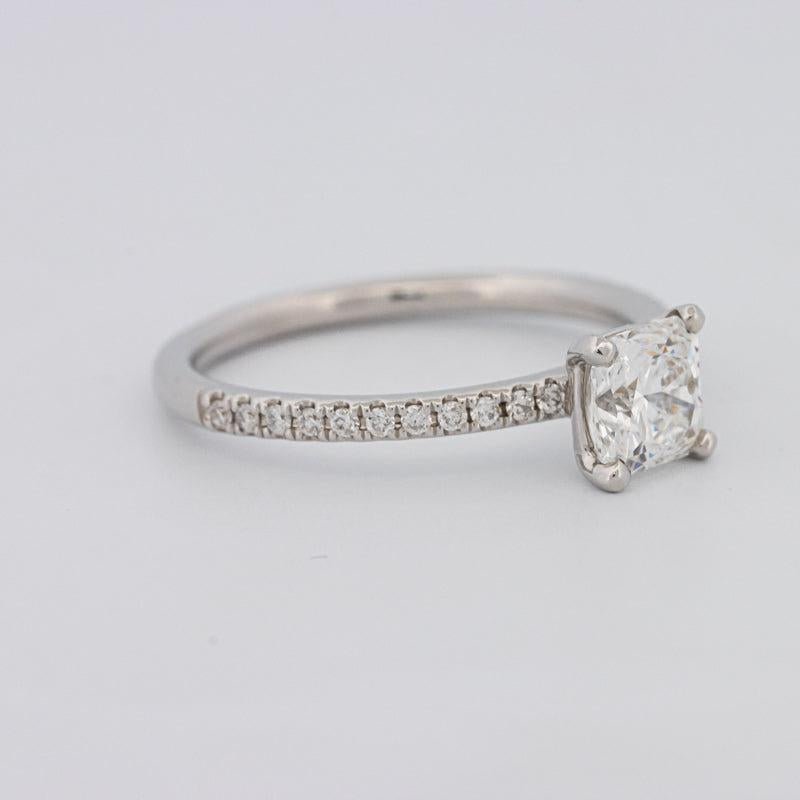 0.85 CT Square Radiant Solitaire Pavé Ring - ZIZOV DIAMONDS