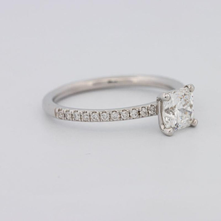 0.85 CT Square Radiant Solitaire Pavé Ring - ZIZOV DIAMONDS