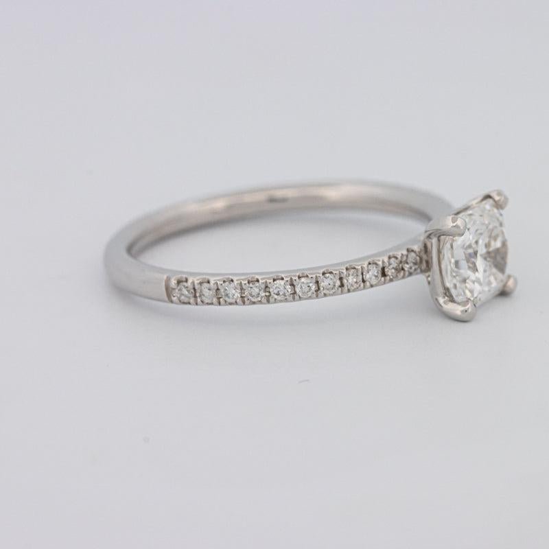 0.85 CT Square Radiant Solitaire Pavé Ring - ZIZOV DIAMONDS