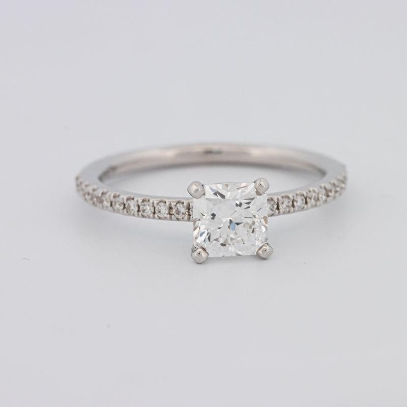0.85 CT Square Radiant Solitaire Pavé Ring - ZIZOV DIAMONDS