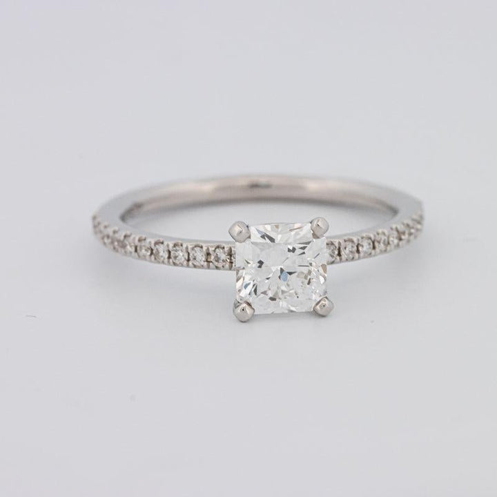 0.85 CT Square Radiant Solitaire Pavé Ring - ZIZOV DIAMONDS
