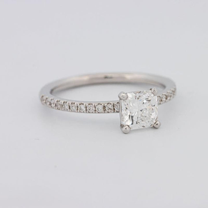 0.85 CT Square Radiant Solitaire Pavé Ring - ZIZOV DIAMONDS