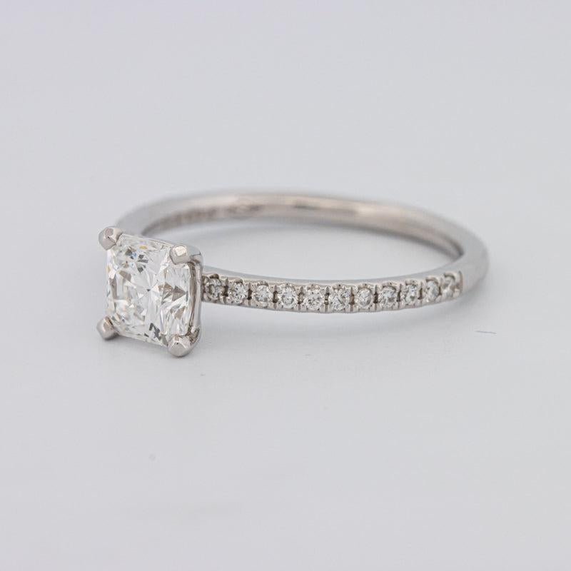 0.85 CT Square Radiant Solitaire Pavé Ring - ZIZOV DIAMONDS