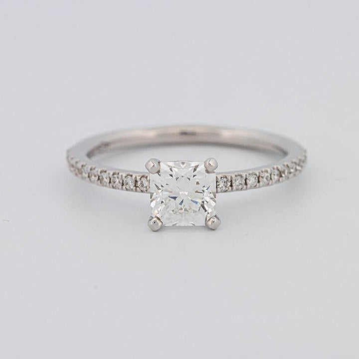 0.85 CT Square Radiant Solitaire Pavé Ring - ZIZOV DIAMONDS