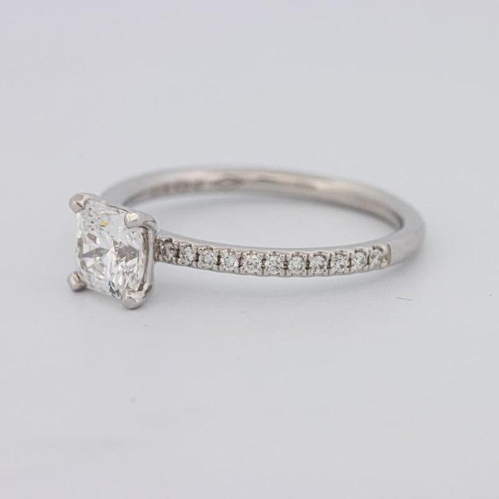 0.85 CT Square Radiant Solitaire Pavé Ring - ZIZOV DIAMONDS