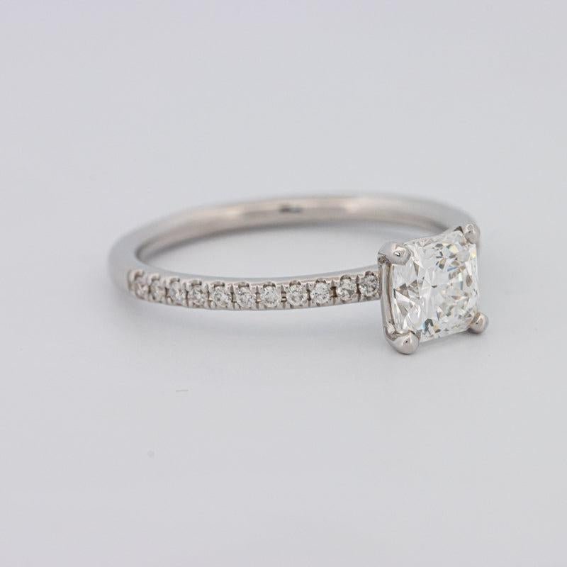 0.85 CT Square Radiant Solitaire Pavé Ring - ZIZOV DIAMONDS