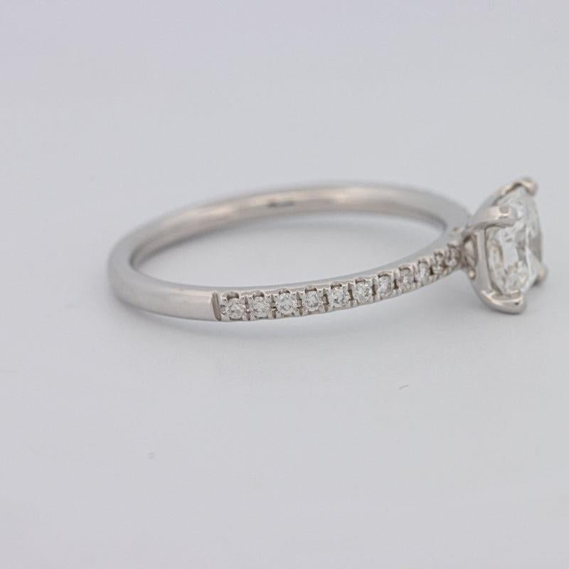 0.85 CT Square Radiant Solitaire Pavé Ring - ZIZOV DIAMONDS