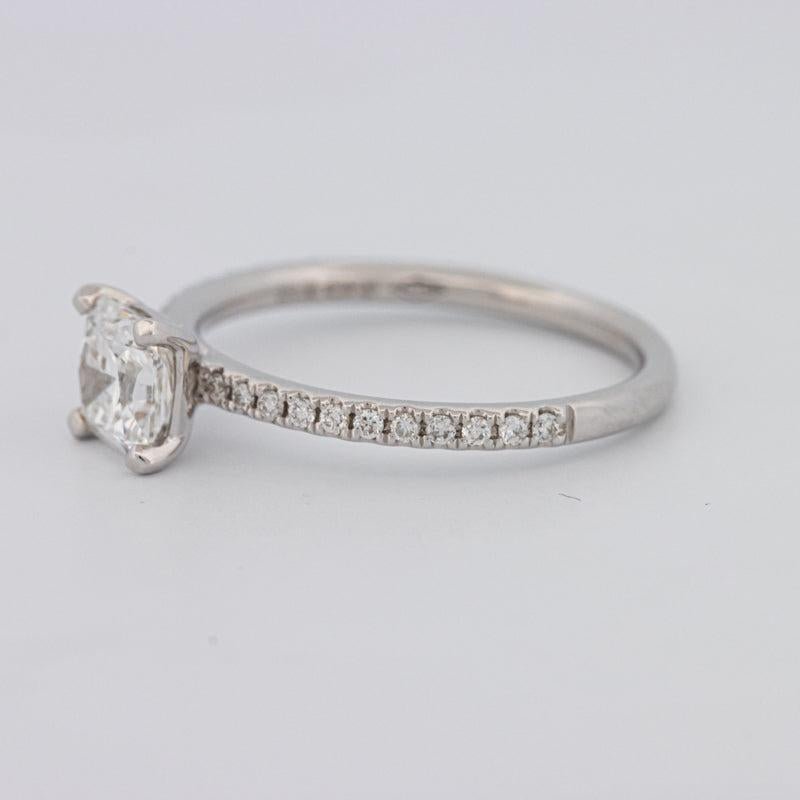 0.85 CT Square Radiant Solitaire Pavé Ring - ZIZOV DIAMONDS