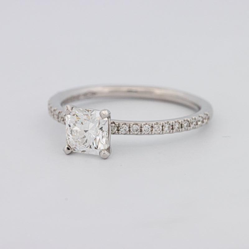 0.85 CT Square Radiant Solitaire Pavé Ring - ZIZOV DIAMONDS