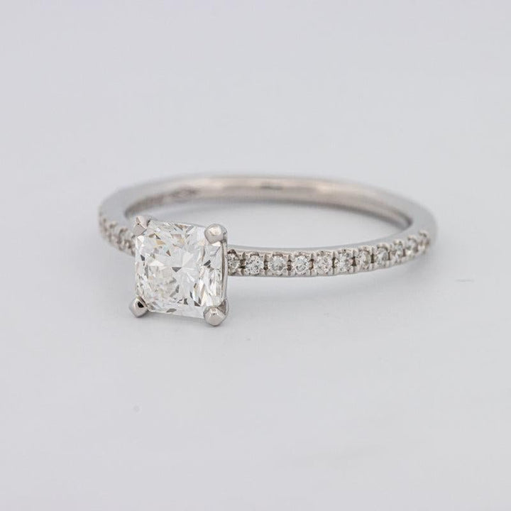 0.85 CT Square Radiant Solitaire Pavé Ring - ZIZOV DIAMONDS