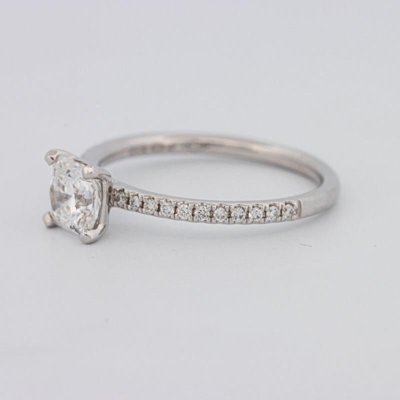 0.85 CT Square Radiant Solitaire Pavé Ring - ZIZOV DIAMONDS