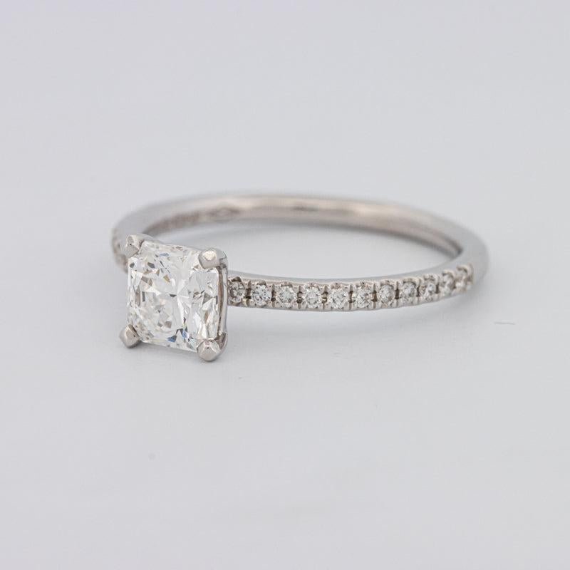 0.85 CT Square Radiant Solitaire Pavé Ring - ZIZOV DIAMONDS