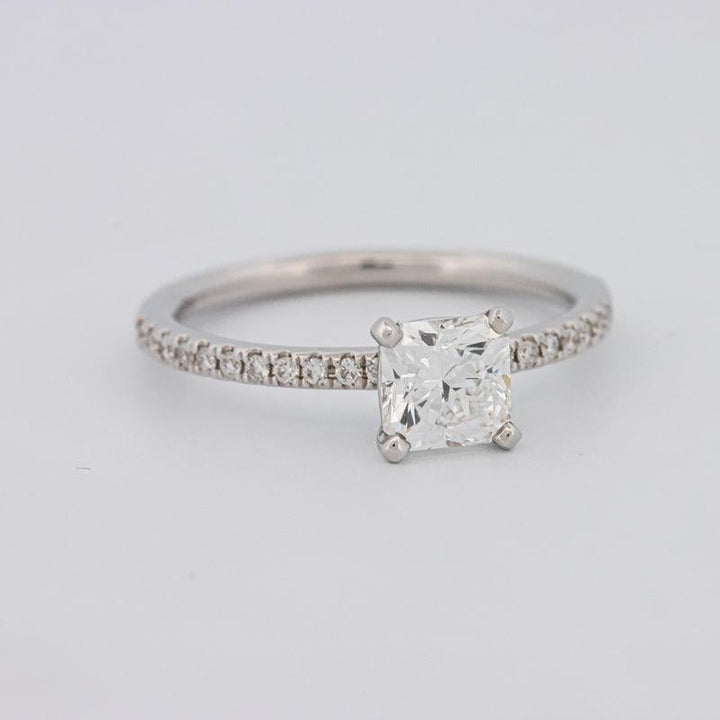 0.85 CT Square Radiant Solitaire Pavé Ring - ZIZOV DIAMONDS