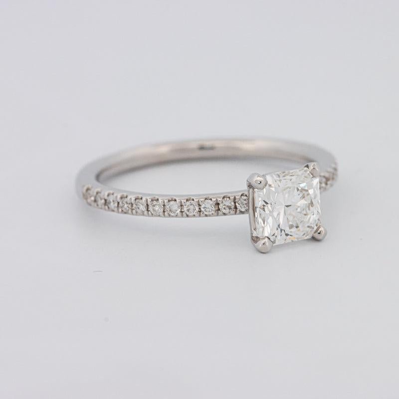0.85 CT Square Radiant Solitaire Pavé Ring - ZIZOV DIAMONDS