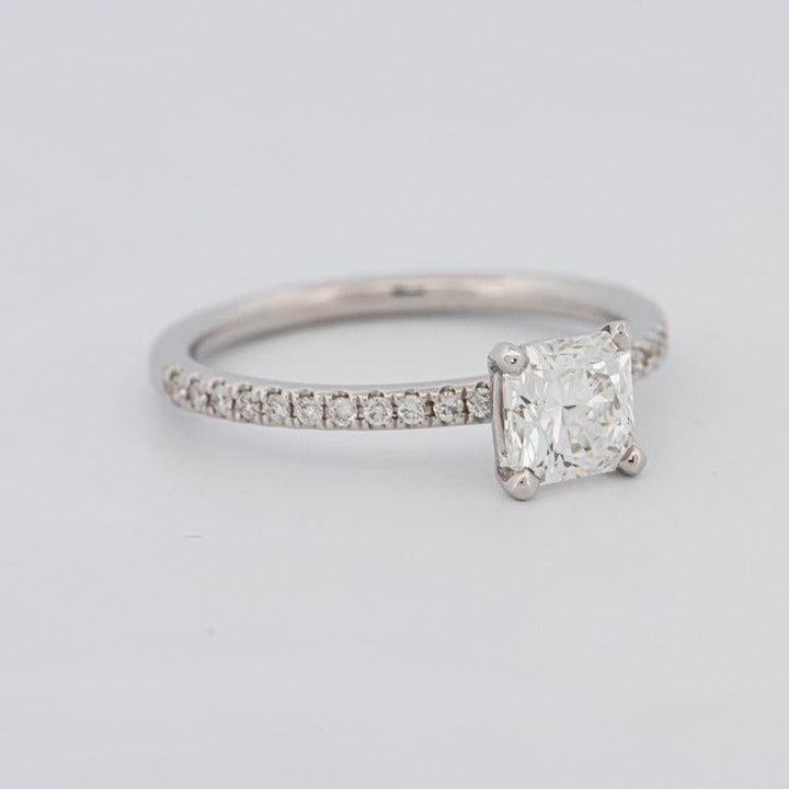 0.85 CT Square Radiant Solitaire Pavé Ring - ZIZOV DIAMONDS
